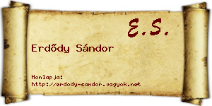 Erdődy Sándor névjegykártya