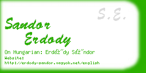sandor erdody business card